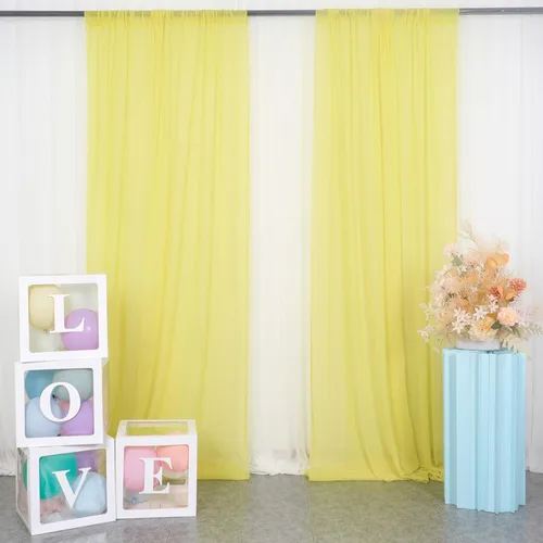 Miniatura 53 de DUOBAO Cortina de gasa rosa, 2 paneles de 29 x 96 pulgadas, cortinas de telón de fondo de boda, cortinas de playa transparentes para sala de estar