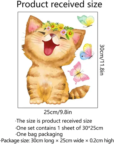 Miniatura 3 de Generic Calcomanías para tapa de inodoro con diseño de gato que ríe, diseño de gato blanco con dibujos animados, material de PVC impermeable