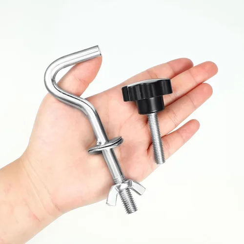 Miniatura 5 de Therwen Kit de 8 piezas de accesorios para hamaca de alta resistencia, gancho de rosca de repuesto, perilla de mano para columpio, patio, base