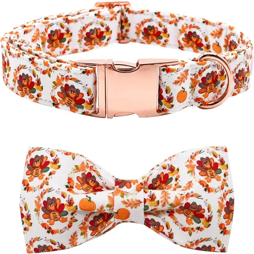 Miniatura 37 de Collar para perros - Rugby con flores Collar para mascotas con lazos para perros Corbatin para mascotas Collar para perros ajustable Collar