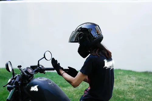 Miniatura 5 de TCMT - Casco para adultos, negro brillante, de cara completa, para calle, bicicleta de tierra, ATV, motocicleta todoterreno, motocross, aprobado por