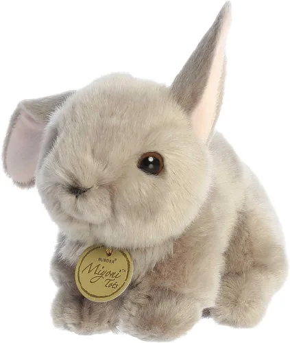Miniatura 5 de Aurora® Adorable Miyoni® Tots Juguetón Conejito de peluche – Detalle realista – Apreciado compañerismo – Gris 8 pulgadas