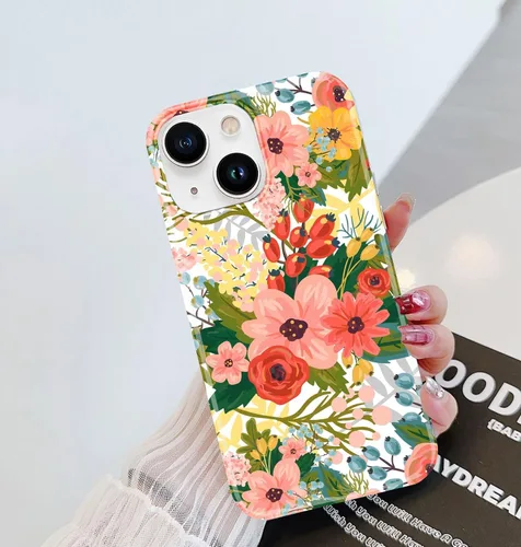 Miniatura 2 de J.west Funda para iPhone 13 de 6.1 pulgadas, estilo moderno de verano, bonito ramo floral con estampado de flores botánicas de jardín, delgada
