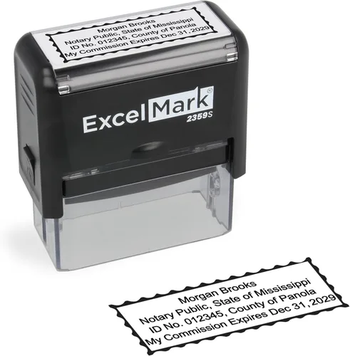 Miniatura 10 de ExcelMark Sello Notarial para los 50 Estados - Sello Oficial del Estado - Texas Negro