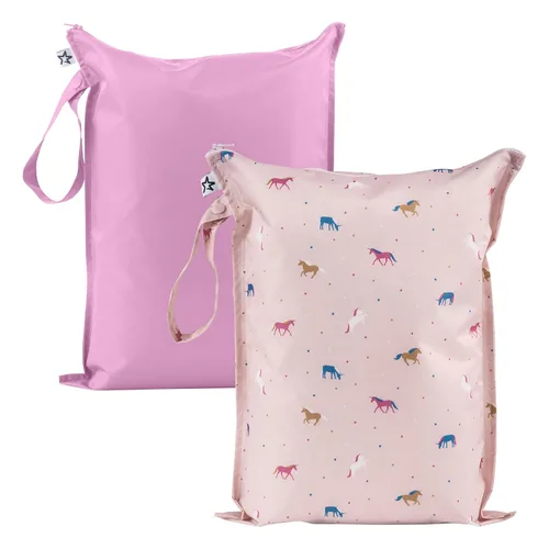 Miniatura 12 de Tiny Twinkle Bolsas Húmedas a Prueba de Desorden Paquete de 2 Bolsas Húmedas Reutilizables e Impermeables para Trajes de Baño Ropa de Bebé