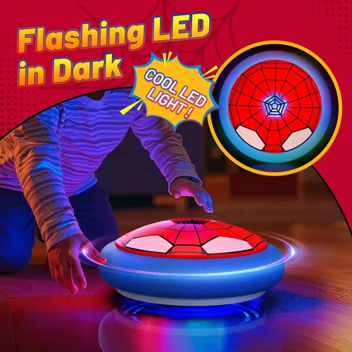 Miniatura 3 de HopeRock Juguetes de Fútbol Paquete de 2 Pelotas de Fútbol Flotantes Juego de Fútbol Interior con Luces LED, Parachoques de Espuma Suave, Regalos