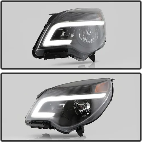 Miniatura 5 de ACANII - For [Halogen Model] 2010-2015 Chevy Equinox Black Upgrade Style LED Tube Headlights Headlamps Pair Left+Right