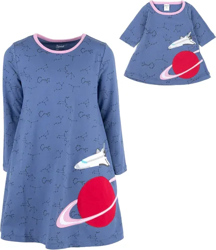 Miniatura 36 de Leveret - Conjunto de vestidos a juego para niña y para muñeca, 100% algodón, gran variedad de estilos, (tallas de 2 a 14 años)