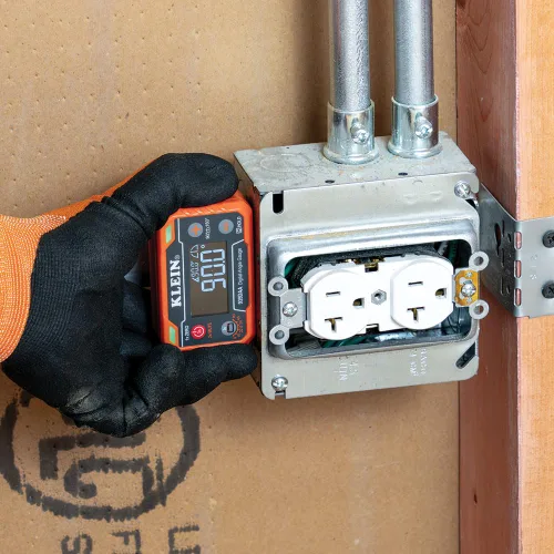Miniatura 9 de Klein Tools 935DAA Medidor electrónico digital de nivel y ángulo, alerta LED, ángulos de medición y ajuste, rangos de 0-90 y 0-180 grados