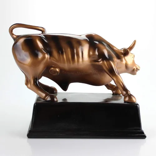 Miniatura 2 de Estatua oficial de bronce con base de Wall Street Bull Stock Market NYC con base - Pequeña