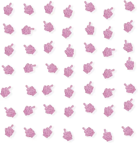 Juego de 100 confeti de dedo medio, dispersión de papel con purpurina rosa, confeti divertido para fiesta, decoración de pastel de mano, decoración
