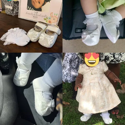 Miniatura 2 de Morbido - Zapatos planos Mary Jane para bebés y niñas suela suave antideslizante con nudo de lazo zapatos de vestir de princesa para boda