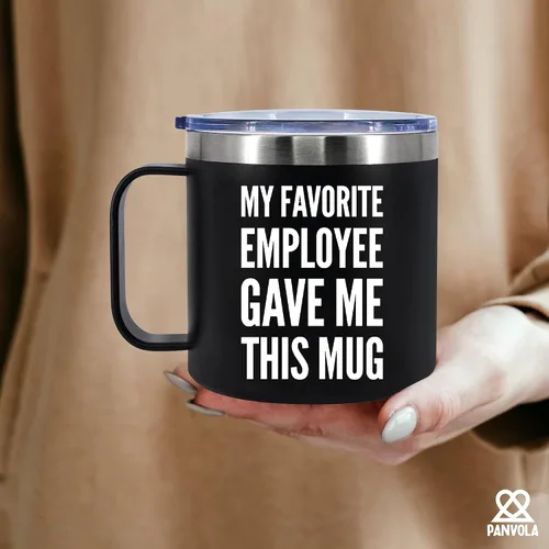 Miniatura 7 de Taza de café aislada de 14 onzas con asa y tapa, regalo para jefes, gerente de empleador de parte de un compañero de trabajo, vaso térmico de acero