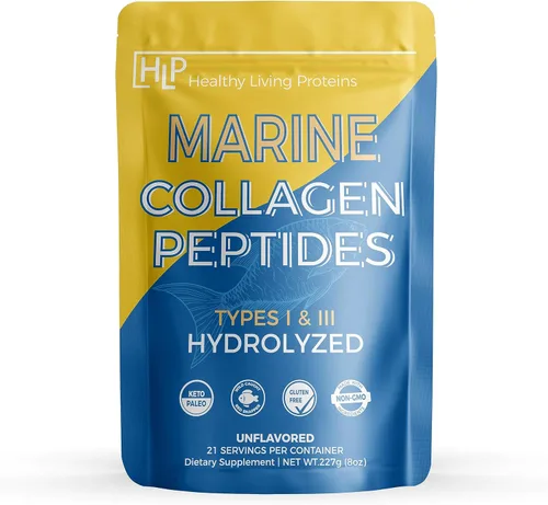 Miniatura 3 de Healthy Living Proteins Péptidos marinos de colágeno tipo 1 y 111 0.98 onzas de proteína de pescado, pescado silvestre de origen natural, sin