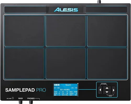 Miniatura 2 de Alesis Sample Pad Pro + Multipad Clamp - Instrumento de percusión y activación de muestras con almohadillas de goma de zona dual y sistema