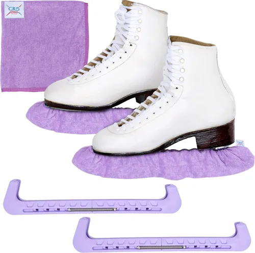 Miniatura 11 de CRS Cross - Juego de regalo de protectores de patines sobre hielo, guardas de tela y toallas, cubiertas suaves para cuchillas de patinaje artístico