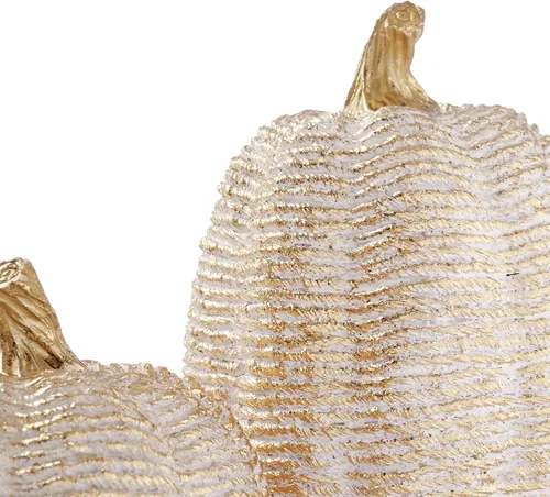 Miniatura 6 de DN DECONATION - Centros de mesa de decoración de calabaza de otoño, 2 piezas, oro blanco Artificial Pumpkins Figurines for Autumn Thanksgiving