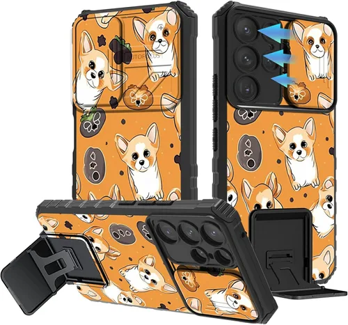 Miniatura 148 de Funda para Samsung Galaxy S22 Ultra 5G, Galaxy S22 Ultra con cubierta de cámara deslizante, funda resistente de doble capa con función atril Black