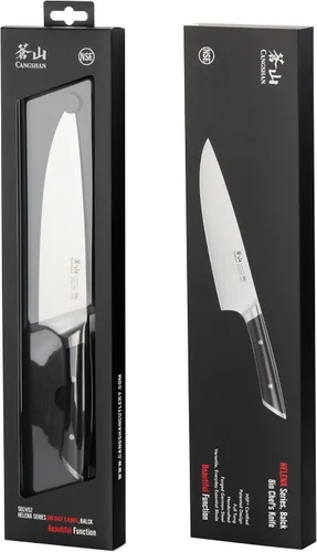 Miniatura 7 de Cangshan HELENA Series Cuchillo de chef forjado de acero alemán (negro, 8 pulgadas)