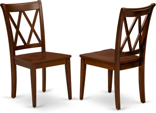 Miniatura 14 de East West Furniture CLC-LWH-W Clarksville - Sillas de comedor con respaldo cruzado doble, juego de 2, color blanco lino