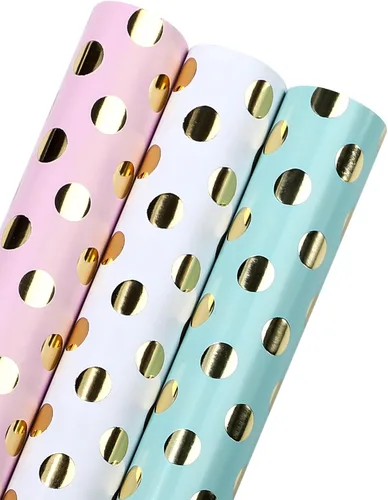 Miniatura 26 de WRAPAHOLIC - Papel de regalo para baby shower con diseño de oso - Rollo mini - 3 rollos - 17 pulgadas x 120 pulgadas - Papel de regalo con lazo