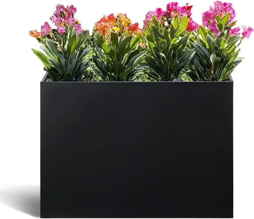 Miniatura 8 de BAYN Macetero Cuadrado de Metal Maceteros Altos para Plantas de Exterior Moderno Resistente con Agujeros de Drenaje para Exterior Interior Patio