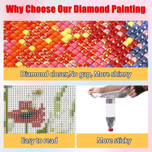 Miniatura 5 de Kits de arte de diamantes de gran pared para adultos, kit de pintura de diamante 5D para plantas, pinturas artísticas de bricolaje 5D de bricolaje