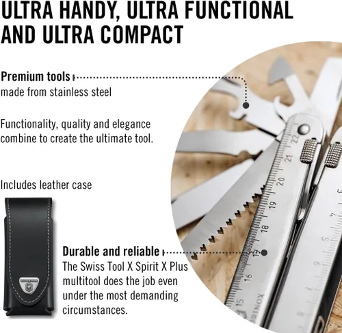 Miniatura 7 de Victorinox Swiss Tool X Plus Ratchet - Navaja Suiza, multiherramienta de 35 funciones de fabricación suiza con alicates de punta de aguja, cortador
