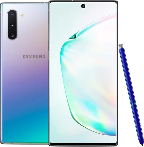 Miniatura 2 de Samsung Galaxy Note 10, Aura Glow, 256GB Note10, desbloqueado de fábrica, teléfono celular, garantía estadounidense, brillo Aura (plata)