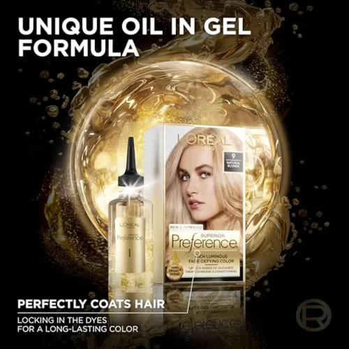 Miniatura 93 de L'Oreal Paris Superior Preference - Tinte permanente luminoso que desafía la decoloración, tinte para el cabello hasta 9 semanas de resplandor, 09