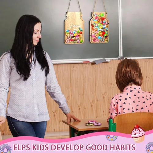 Miniatura 5 de Geyoga 61 tarros de recompensa para el aula para niños, incentivos de recompensa, sistema de recompensa para niños y niñas, comportamiento positivo