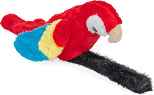 Wild Republic Perching loro, guacamayo escarlata, pulsera a presión, registros y repeticiones, 9 pulgadas, regalo para niños, juguete de peluche,