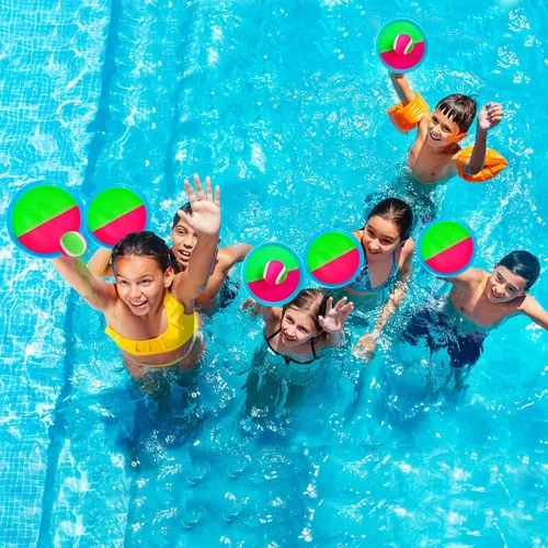 Miniatura 5 de Ayeboovi, Juego de pelotas para lanzar y atrapar con 6 paletas y 3 pelotas, juegos al aire libre para niños, juguetes de playa, piscina, patio