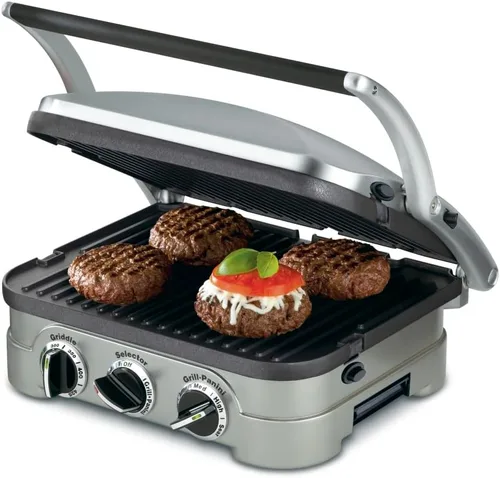 Miniatura 9 de Cuisinart Griddler - Parrilla de interior, prensa panini, sandwichera y más, parrilla 5 en 1, platos de cocina antiadherentes aptos