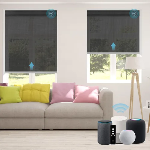 Miniatura 33 de SmartWings Persianas Enrollables Inteligentes Motorizadas con Filtro de Luz, Persianas Eléctricas con Control Remoto para Ventanas Compatibles