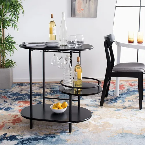 Miniatura 2 de SAFAVIEH Home Collection Iva - Mesa giratoria de 3 niveles, color negro mate