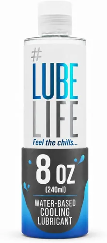 LubeLife Lubricante personal refrescante a base de agua, sensación de hormigueo fresco para hombres, mujeres y parejas, 8 onzas líquidas