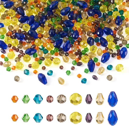 Miniatura 15 de Craftdady 100 cuentas de vidrio Rondelle facetadas de 0.315 a 0.315 pulgadas, cuentas de cristal transparente sueltas redondas espaciadoras