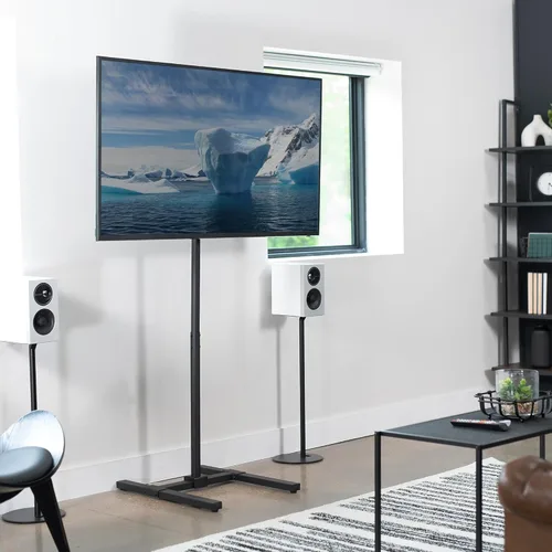 Miniatura 9 de VIVO Soporte de piso para TV para pantallas de 13 a 50 pulgadas de hasta 44 libras, LCD LED OLED 4K Smart planas y curvas, paneles de monitor, VESA