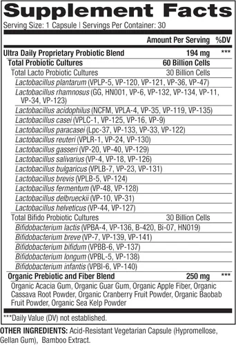 Miniatura 2 de Vital Pro Naturals Ultra Daily Probiotic Plus Prebióticos 30 Cápsulas