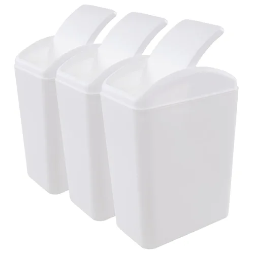 Miniatura 8 de Vababa Cubo de basura de plástico negro de 3 galones, pequeño cubo de basura delgado con tapa abatible