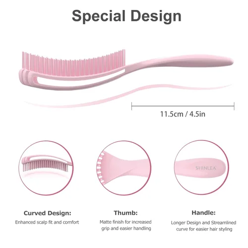 Miniatura 4 de SHINLEA cepillo desenredante para cabello rizado, cepillo de pelo para cabello húmedo y seco, grueso y fino, peina fácilmente el cabello rizado