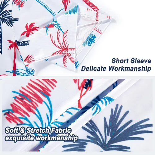 Miniatura 5 de APTRO Men's Hawaiian Polo Shirts Short Sleeve Moisture Wicking Tropical Golf Shirt Dry Fit