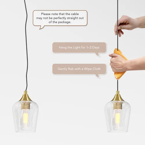 Miniatura 6 de VONLUCE Lámpara Colgante de Isla de Cocina, Lámpara Colgante de Oro Cepillado con Base E26 y Cable Ajustable, Iluminación Colgante Moderna con Dorado