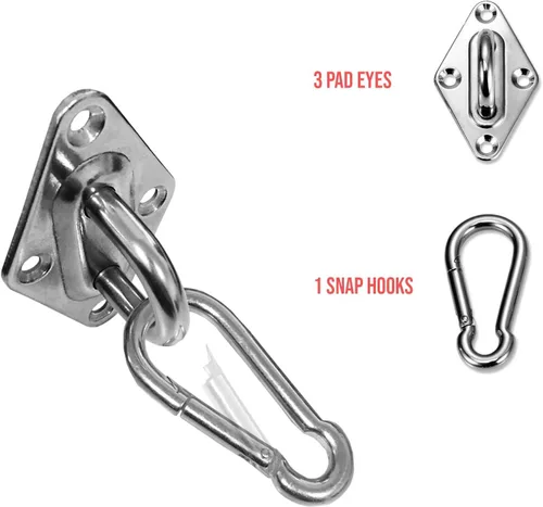 Miniatura 3 de E&K Sunrise - Kit de accesorios para toldo cuadrado y rectangular con tensores de 6 pulgadas, acero inoxidable, juego de 1
