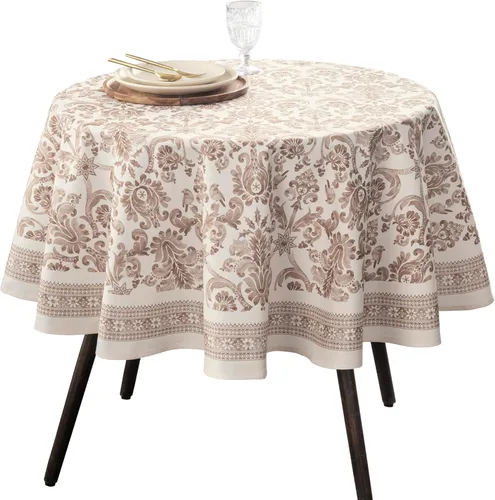 Maison d' Hermine Mantel 100% algodón para mesas redondas de cocina, comedor, fiestas, bodas, Acción de Gracias/Navidad (69 pulgadas de diámetro),