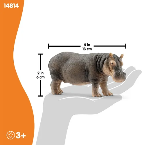 Miniatura 5 de Schleich Wild Life - Figura de hipopótamo realista y detallada, juguete para jugar y educar, altamente duradera y detallada, para niños y niñas
