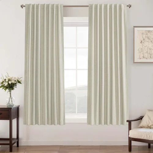 Miniatura 29 de UHITECH Cortinas opacas de 35 pulgadas de largo para sala de estar, 2 paneles, cortina opaca corta para cocina para ventanas pequeñas, cortinas