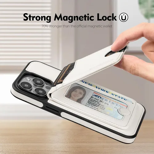 Miniatura 7 de SkyEagle Magsafe - Funda magnética 2 en 1 desmontable para iPhone 11 Pro Max con tarjetero, para mujeres y hombres, piel sintética con bloqueo RFID