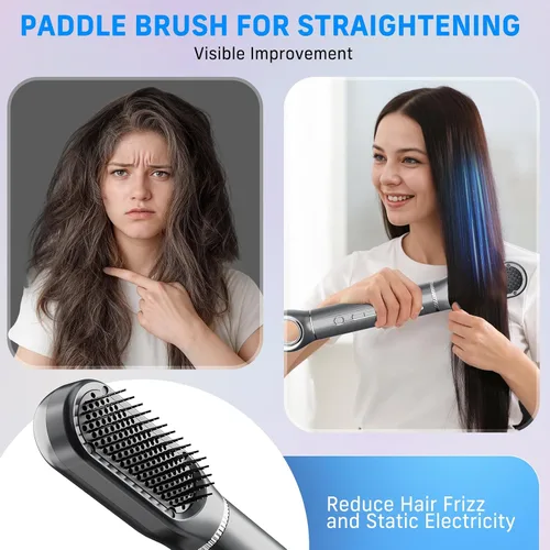 Miniatura 7 de Quico Juego de cepillos 5 en 1 para secador de pelo, cepillo giratorio para rizar, rizador de aire para cabello, moldeador de cabello de aire